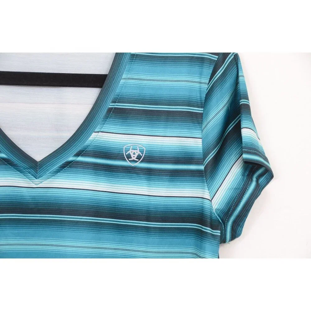 Ariat Laguna AriatTEK® V-Neck Short Sleeve Top Sun Protection Fabric™ Size XL - Picture 5 of 11